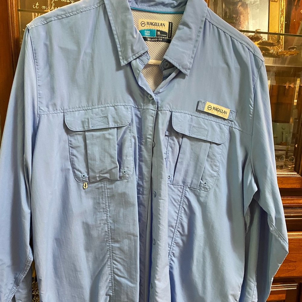 Magellan blue button up